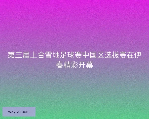 第三届上合雪地足球赛中国区选拔赛在伊春精彩开幕